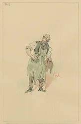 Phil Squod、c.1920s（紙にトイレとペンとインク）
